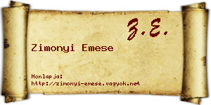 Zimonyi Emese névjegykártya